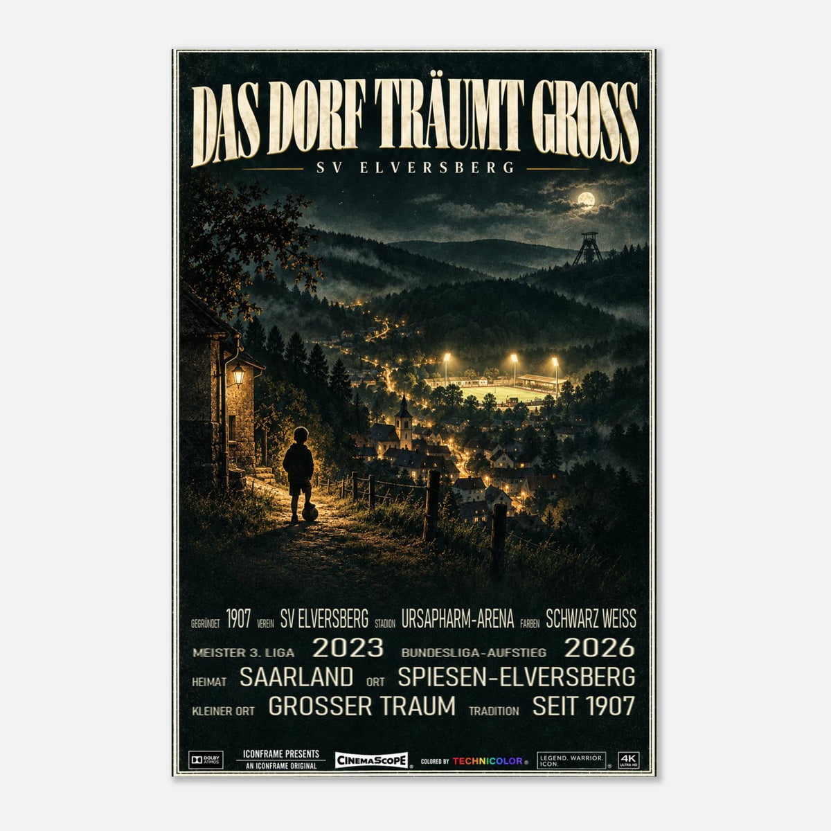 SV Elversberg Poster „Das Dorf träumt groß“ – 30 × 45 cm, ohne Rahmen vor hellem Hintergrund