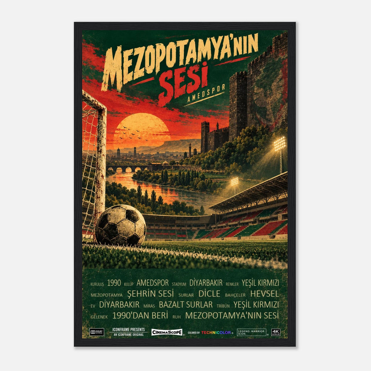 Amed SFK Poster „Mezopotamya’nın Sesi“ – 30 × 45 cm, mit schwarzem Holzrahmen