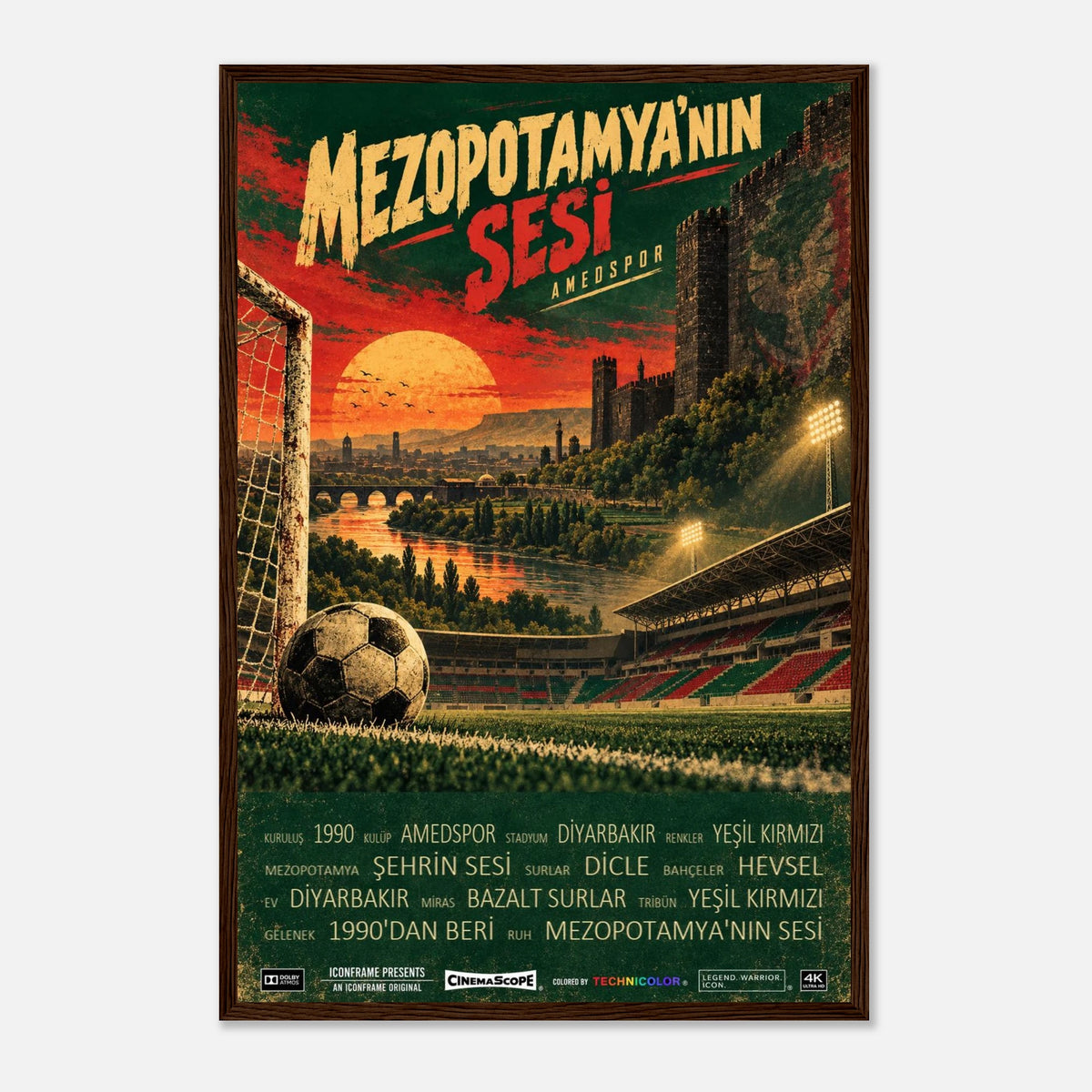 Amed SFK Poster „Mezopotamya’nın Sesi“ – 40 × 60 cm, mit dunkelbraunem Holzrahmen