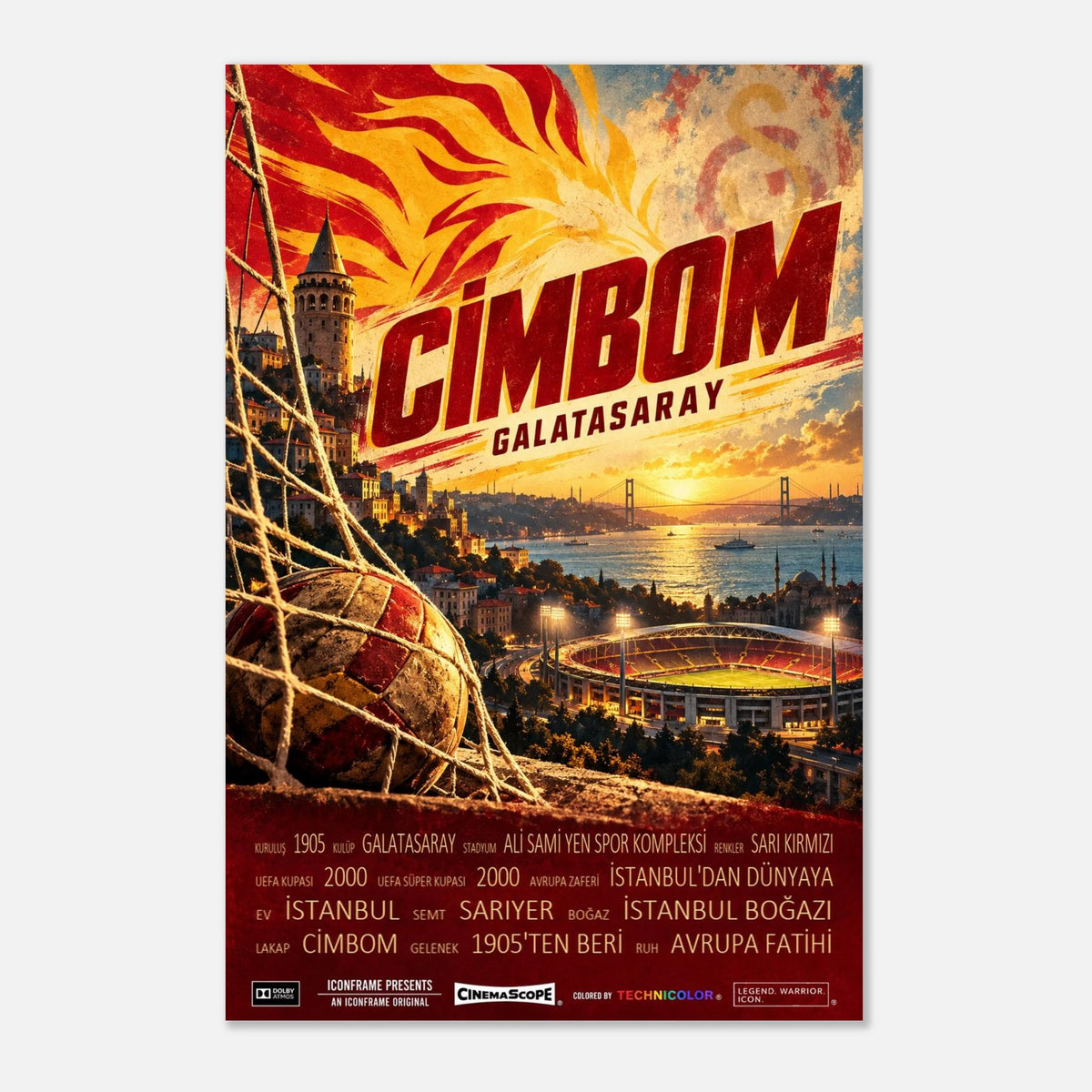 Galatasaray Istanbul Poster „Cimbom“ – 60 × 90 cm, ohne Rahmen