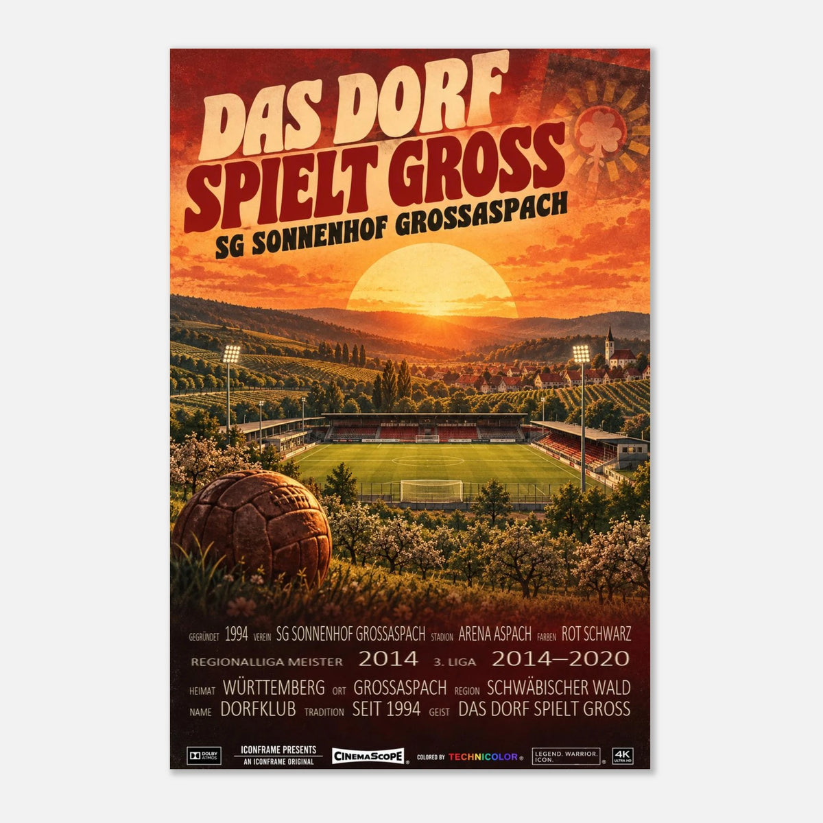Sonnenhof Großaspach Poster „Das Dorf spielt groß“ – 30 × 45 cm, ohne Rahmen