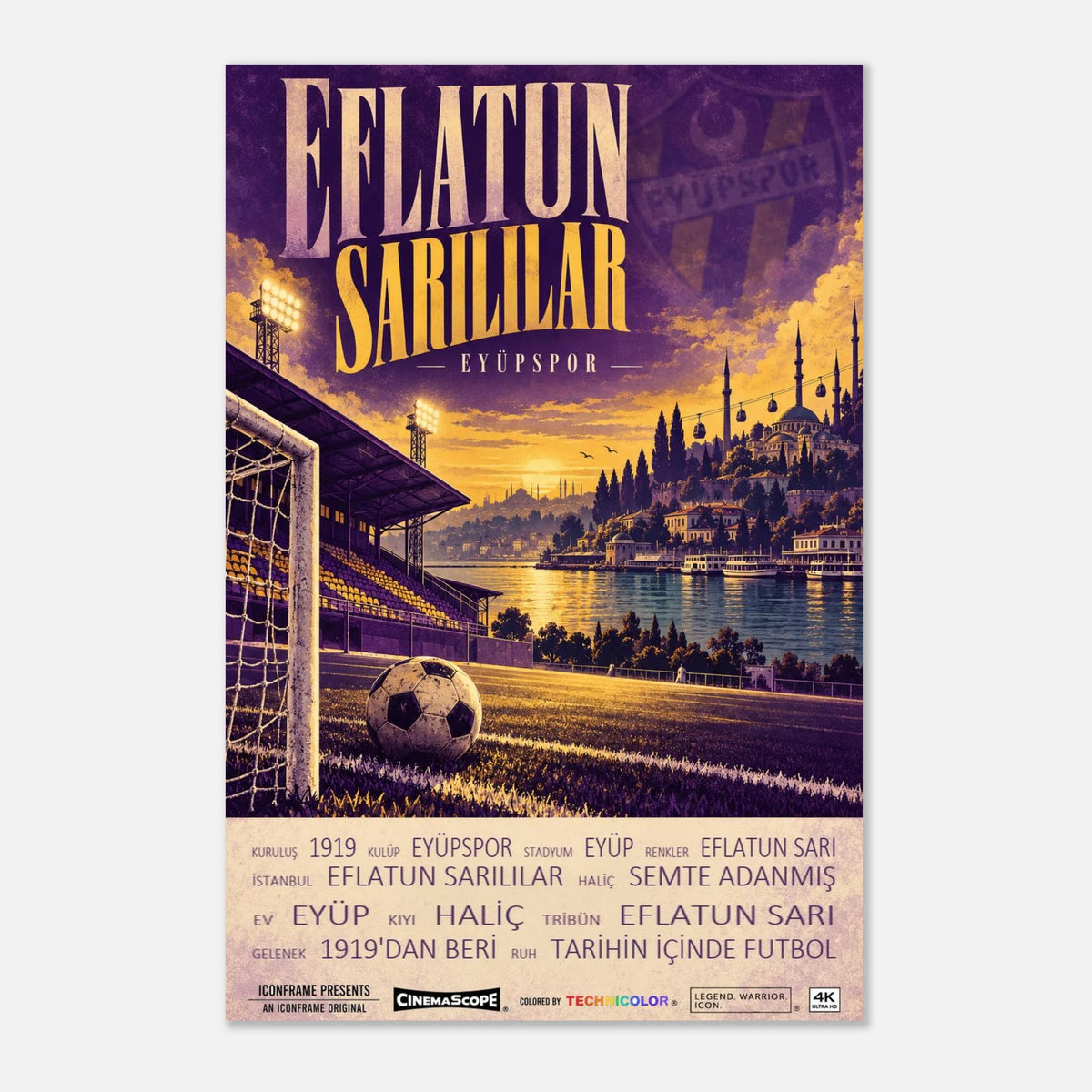 Eyüpspor Poster „Eflatun Sarılılar“ – 30 × 45 cm, ohne Rahmen