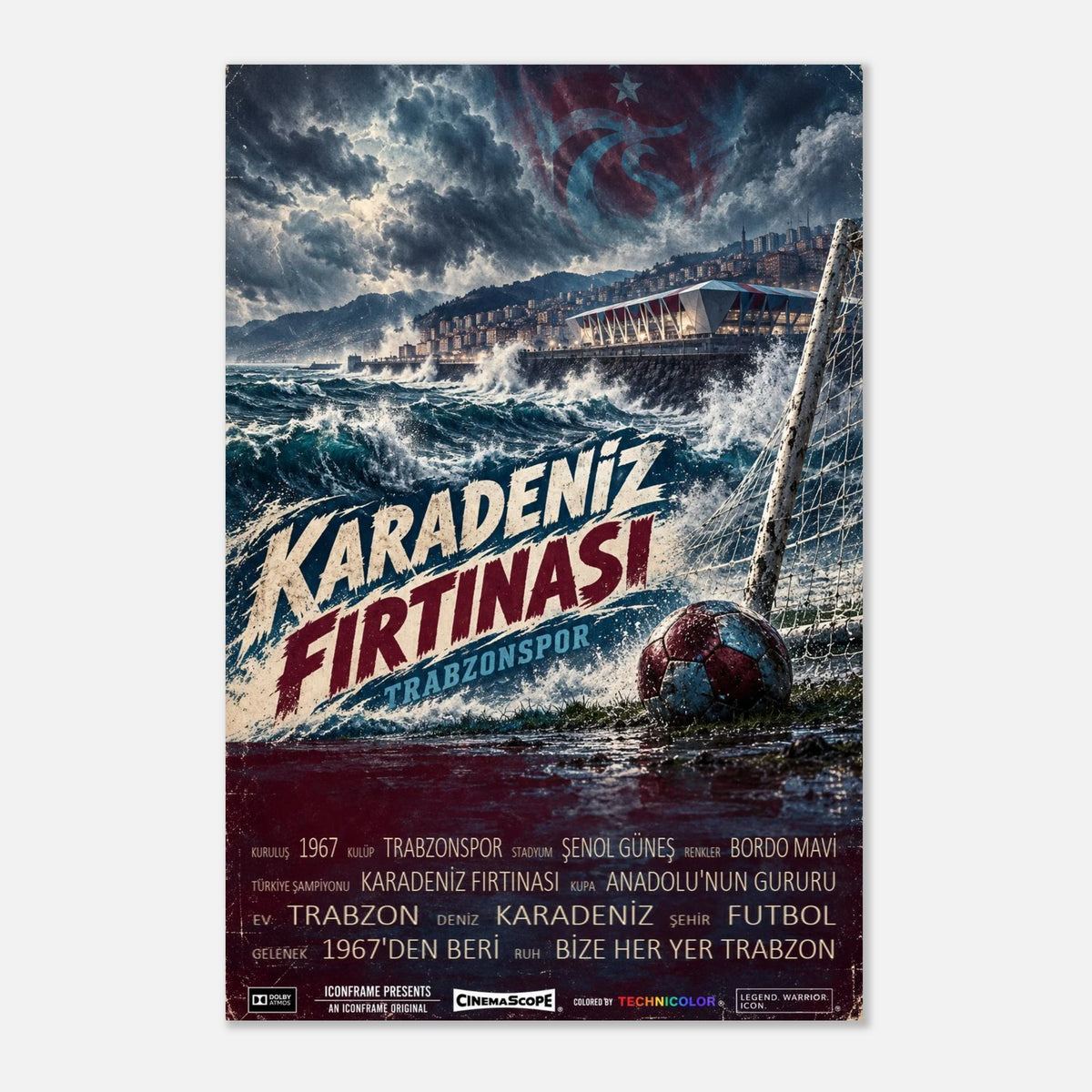 Trabzonspor Poster „Karadeniz Fırtınası“ – 30 × 45 cm, ohne Rahmen