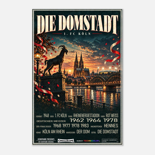 1. FC Köln Poster „Die Domstadt“ – 60 × 90 cm, ohne Rahmen vor hellem Hintergrund