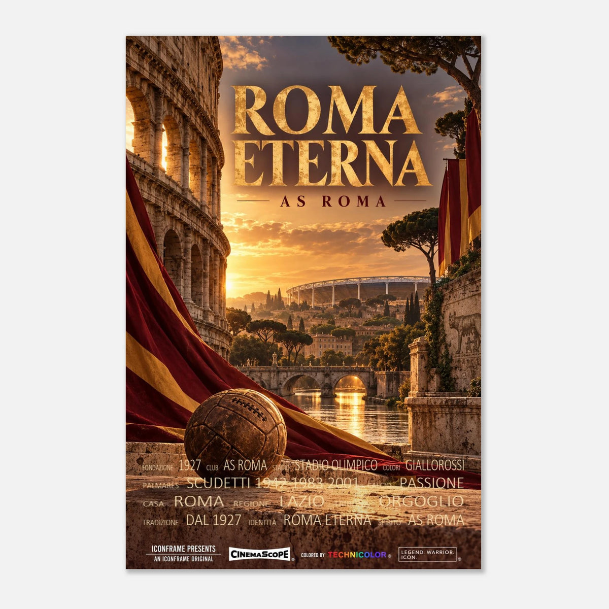 AS Rom Poster „Roma Eterna“ – 60 × 90 cm, ohne Rahmen vor hellem Hintergrund