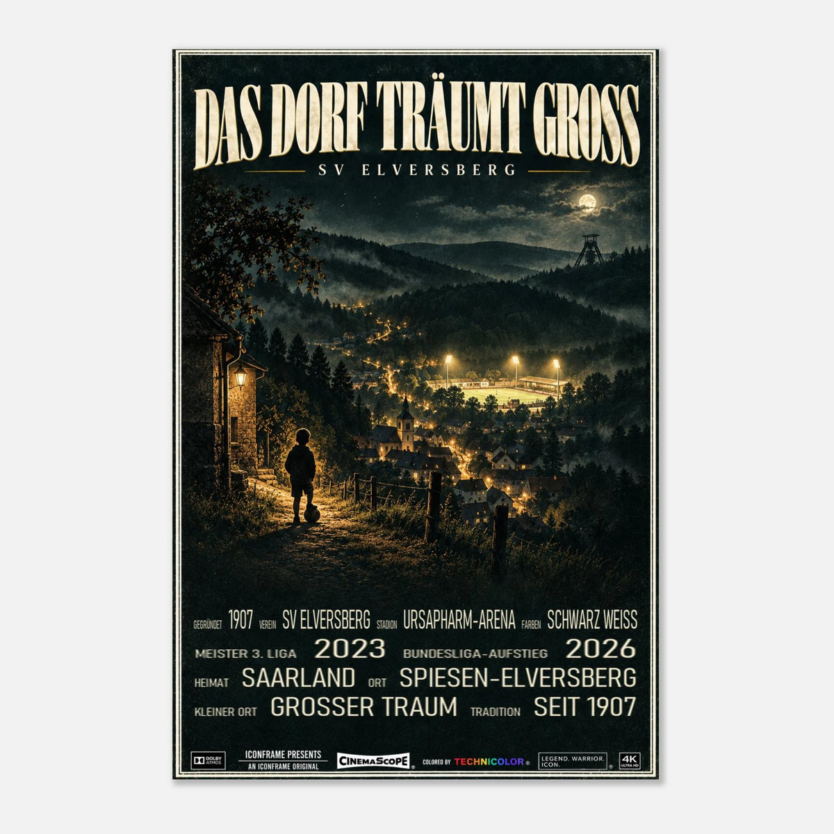 SV Elversberg Poster „Das Dorf träumt groß“ – 40 × 60 cm, ohne Rahmen vor hellem Hintergrund
