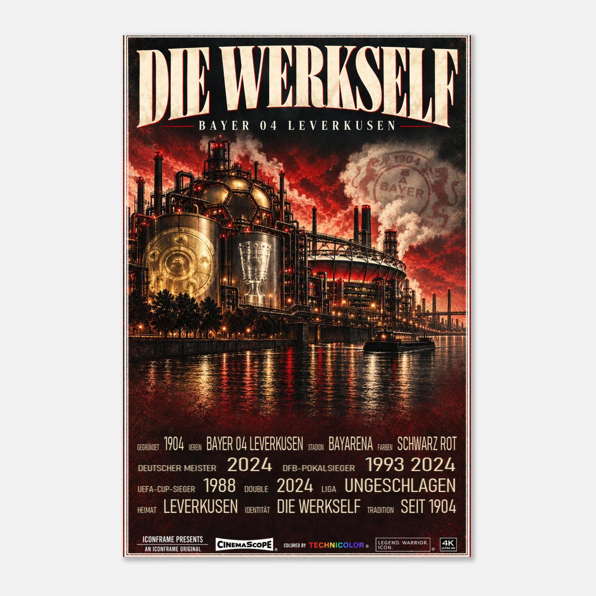 Bayer 04 Leverkusen Poster „Die Werkself“ – 30 × 45 cm, ohne Rahmen vor hellem Hintergrund