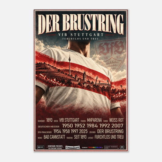 VfB Stuttgart Poster „Der Brustring“ – 60 × 90 cm, ohne Rahmen vor hellem Hintergrund