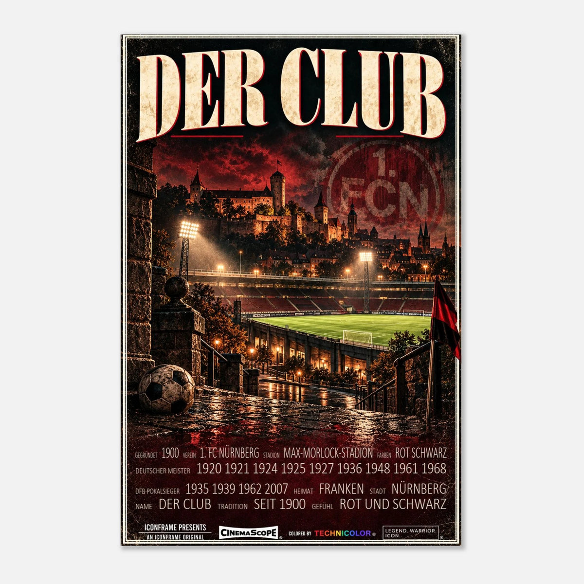 1. FC Nürnberg Poster „Der Club“ – 40 × 60 cm, ohne Rahmen vor hellem Hintergrund