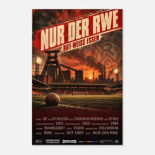Rot-Weiss Essen Poster „Nur der RWE“ – 60 × 90 cm, ohne Rahmen