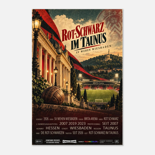 SV Wehen Wiesbaden Poster „Rot-Schwarz im Taunus“ – 60 × 90 cm, ohne Rahmen