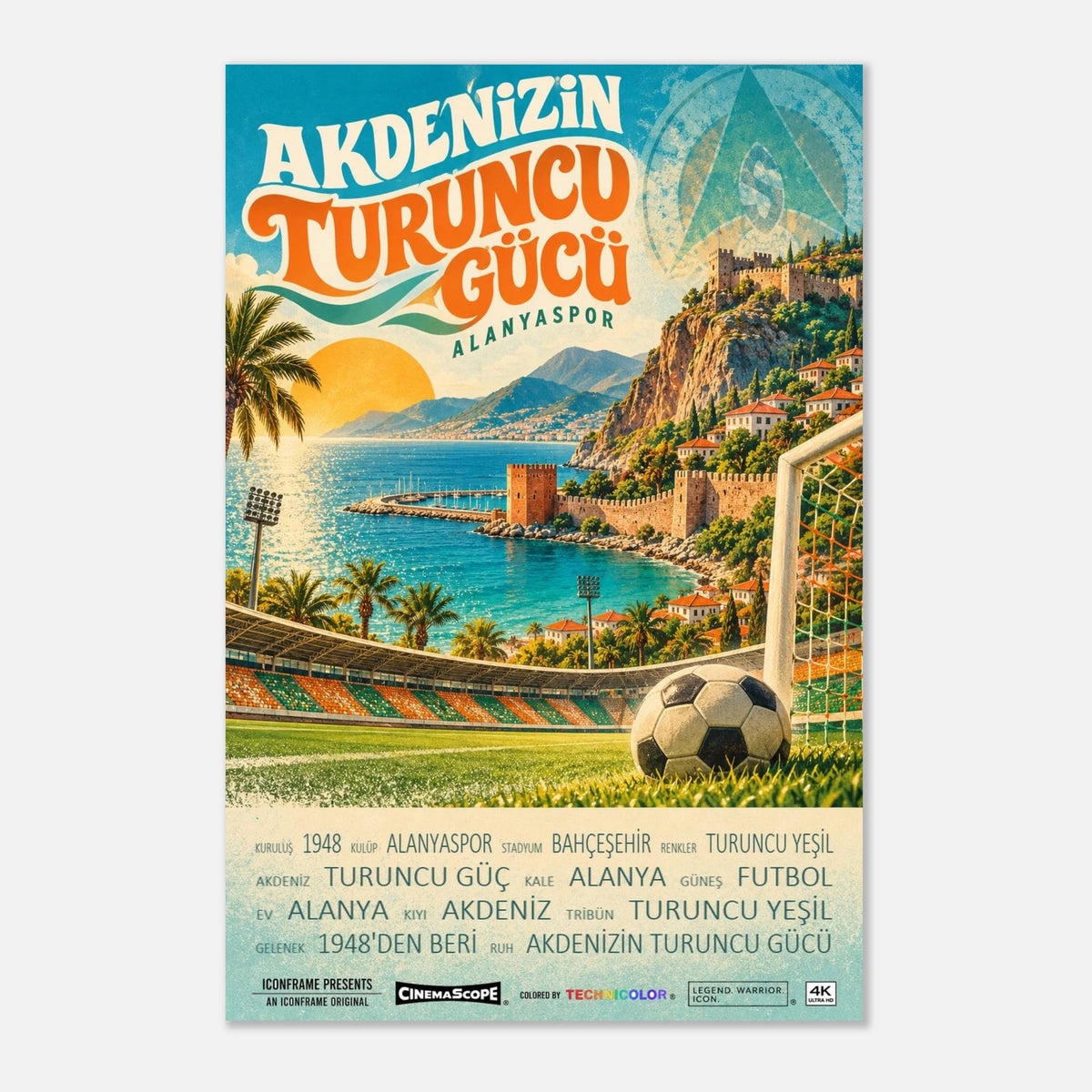 Alanyaspor Poster „Akdeniz’in Turuncu Gücü“ – 60 × 90 cm, ohne Rahmen