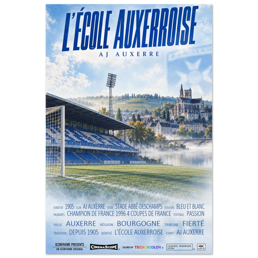 AJ Auxerre Poster „L’École Auxerroise“ – 60 × 90 cm, ohne Rahmen
