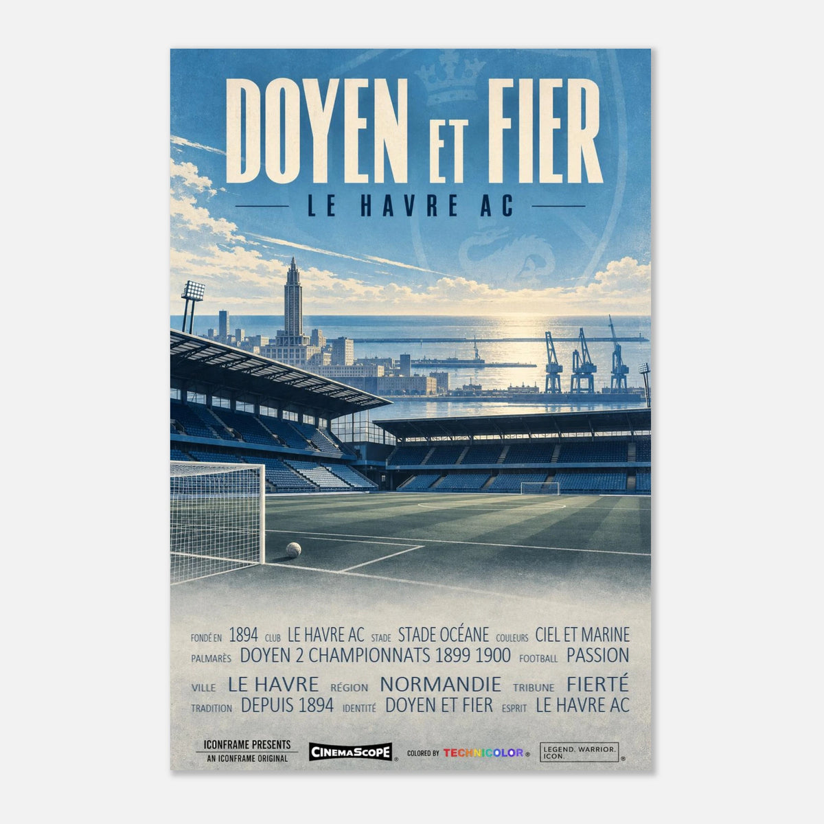 Le Havre AC Poster „Doyen et Fier“ – 40 × 60 cm, ohne Rahmen