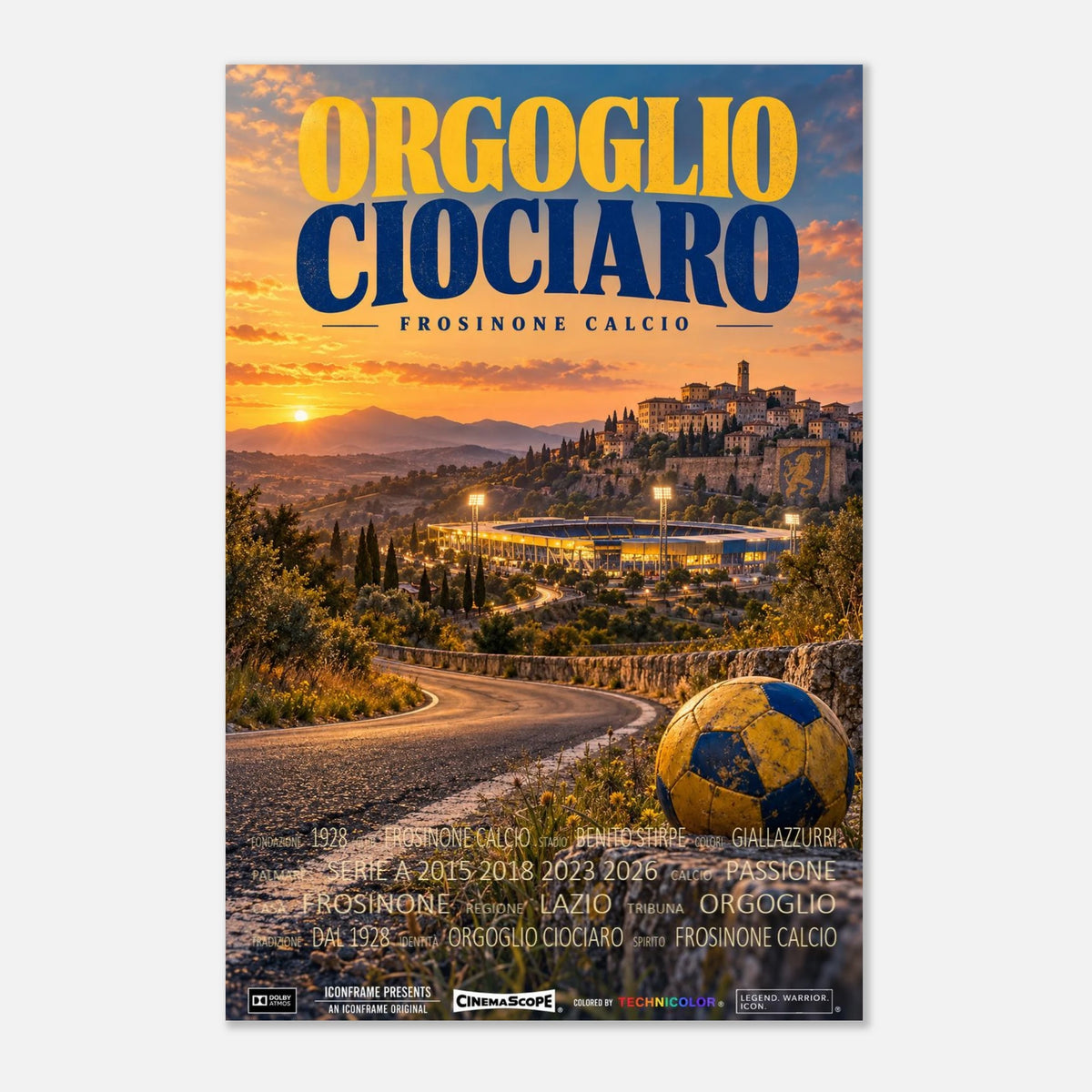 Frosinone Calcio Poster „Orgoglio Ciociaro“ – 30 × 45 cm, ohne Rahmen vor hellem Hintergrund