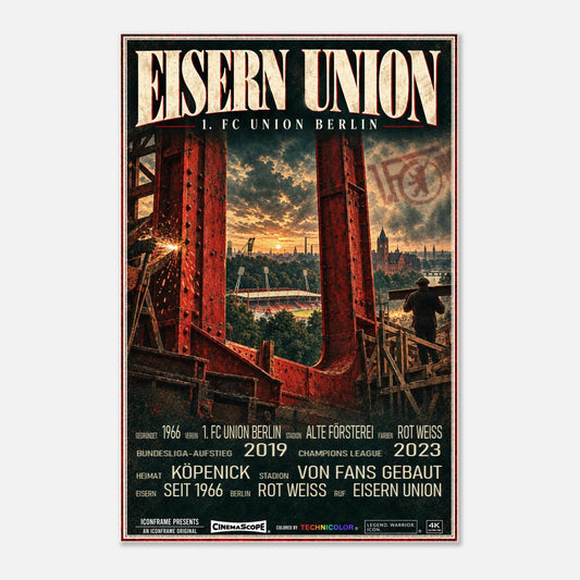 Union Berlin Poster „Eisern Union“ – 60 × 90 cm, ohne Rahmen vor hellem Hintergrund