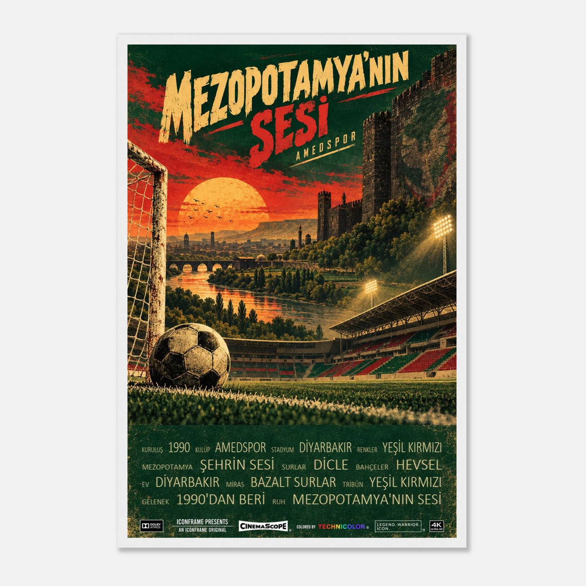 Amed SFK Poster „Mezopotamya’nın Sesi“ – 40 × 60 cm, mit weißem Holzrahmen