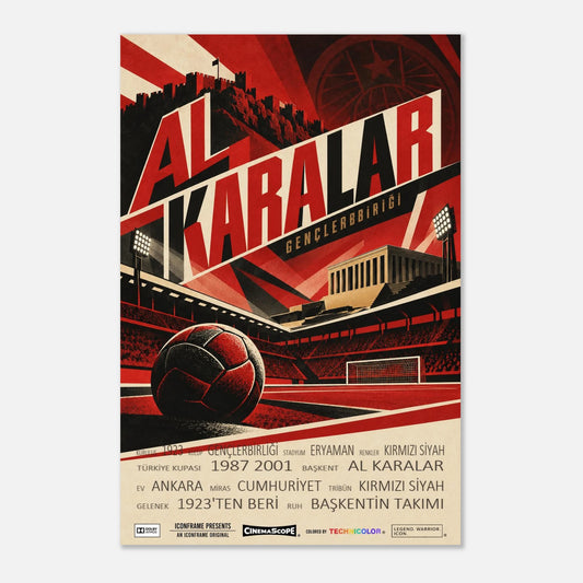 Gençlerbirliği Ankara Poster „Al Karalar“ – 60 × 90 cm, ohne Rahmen