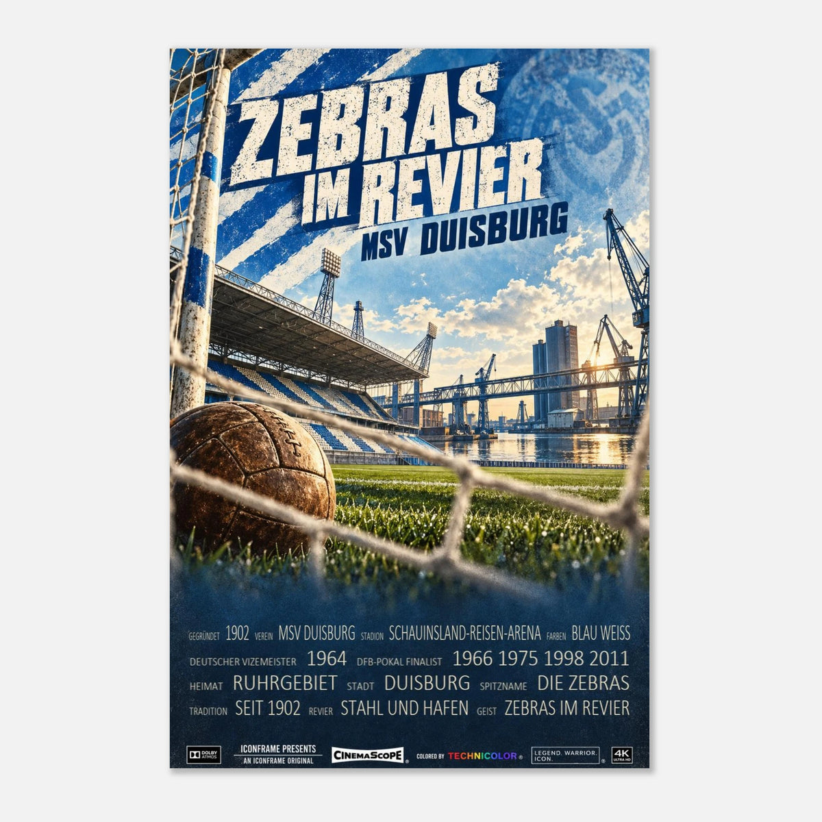 MSV Duisburg Poster „Zebras im Revier“ – 30 × 45 cm, ohne Rahmen