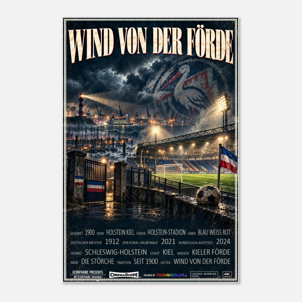 Holstein Kiel Poster „Wind von der Förde“ – 60 × 90 cm, ohne Rahmen vor hellem Hintergrund