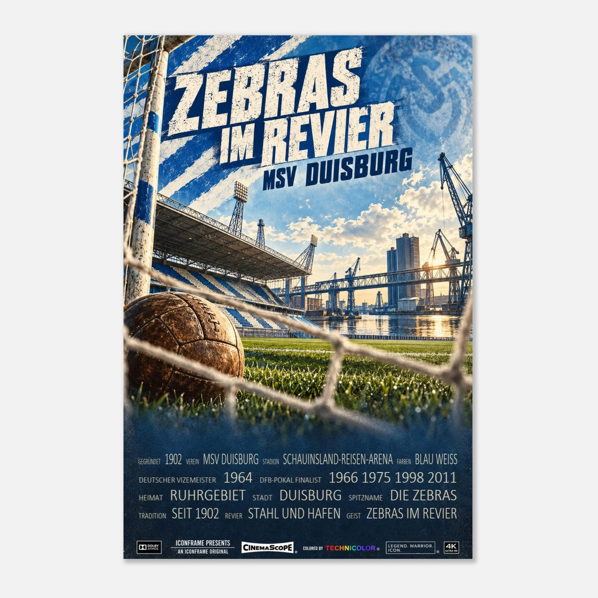 MSV Duisburg Poster „Zebras im Revier“ – 40 × 60 cm, ohne Rahmen