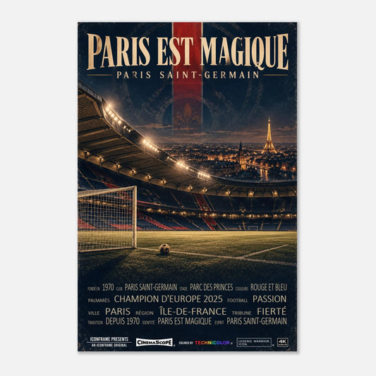 Paris Saint-Germain Poster „Paris est Magique“ – 60 × 90 cm, ohne Rahmen