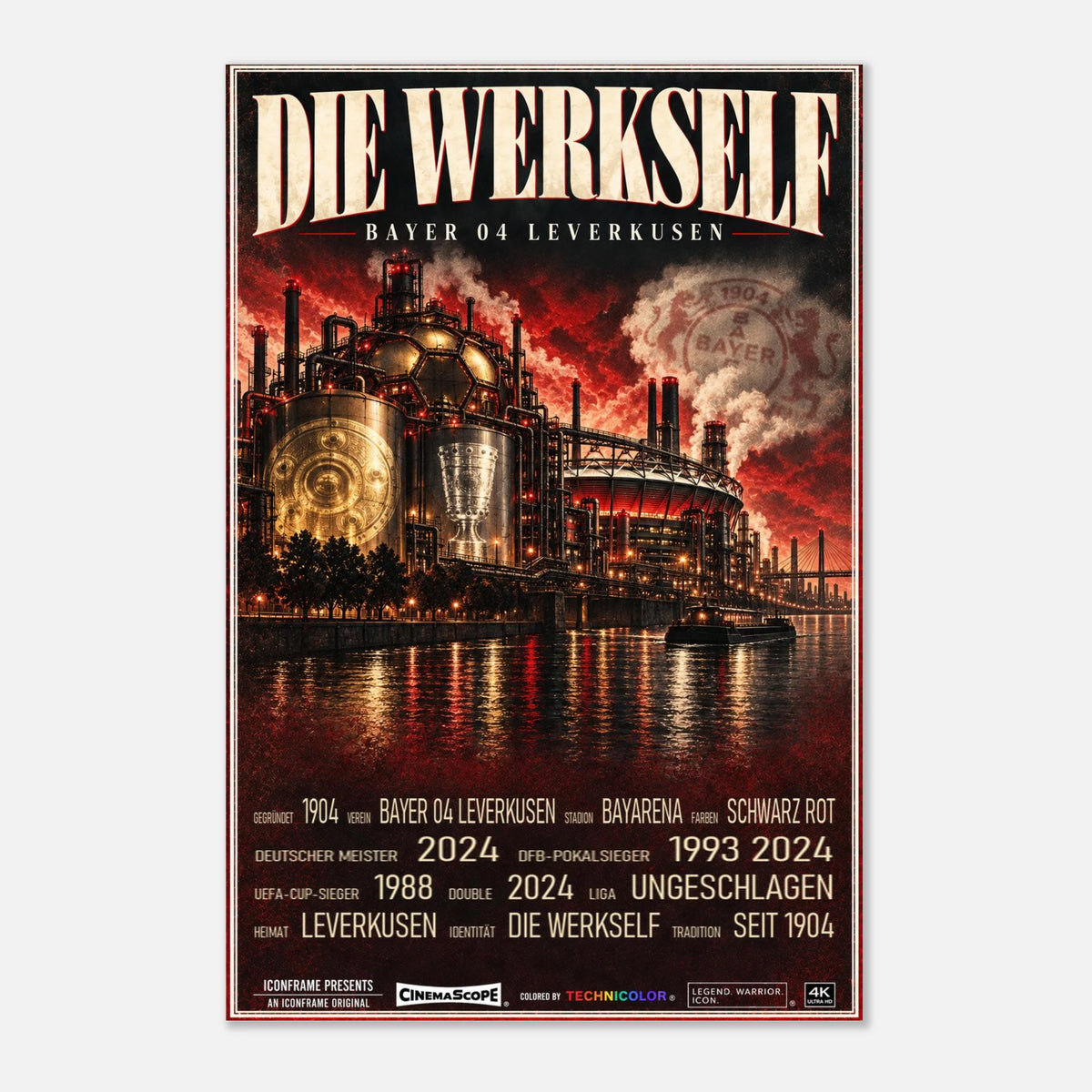 Bayer 04 Leverkusen Poster „Die Werkself“ – 40 × 60 cm, ohne Rahmen vor hellem Hintergrund