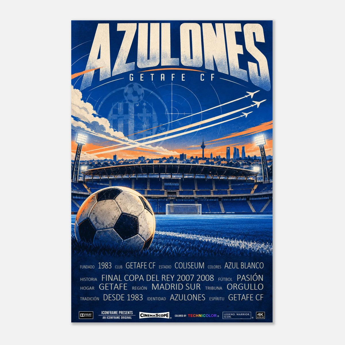Getafe Poster „Azulones“ – 40 × 60 cm, ohne Rahmen vor hellem Hintergrund