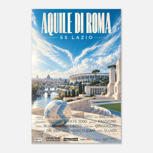 Lazio Rom Poster „Aquile di Roma“ – 60 × 90 cm, ohne Rahmen vor hellem Hintergrund