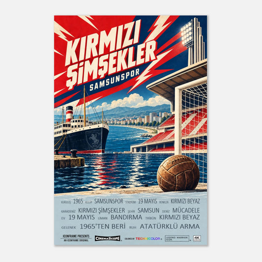 Samsunspor Poster „Kırmızı Şimşekler“ – 60 × 90 cm, ohne Rahmen