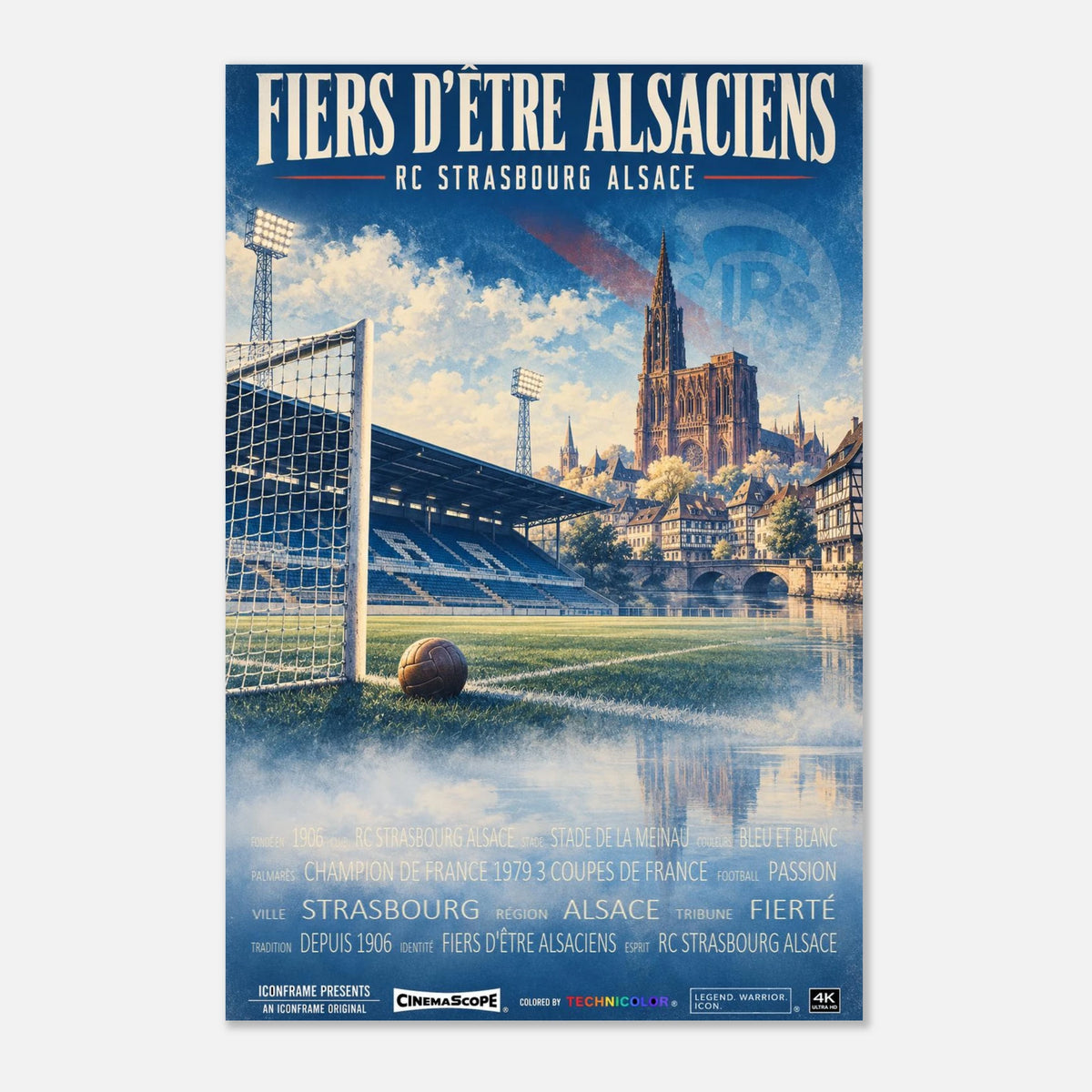 Racing Straßburg Poster „Fiers d’être Alsaciens“ – 30 × 45 cm, ohne Rahmen