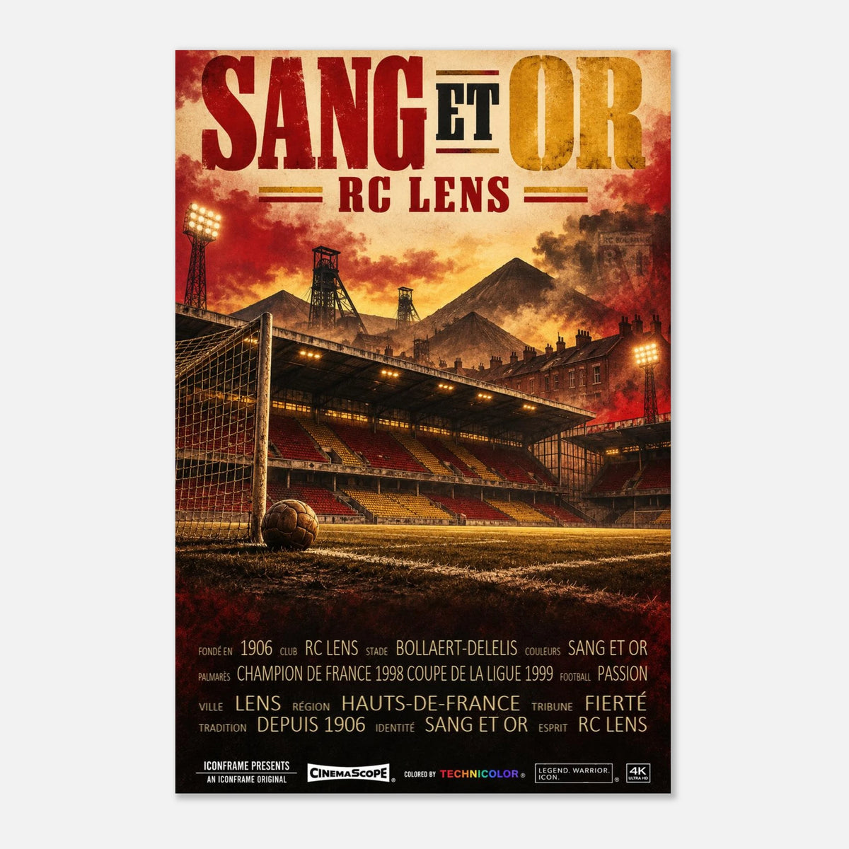 RC Lens Poster „Sang et Or“ – 60 × 90 cm, ohne Rahmen