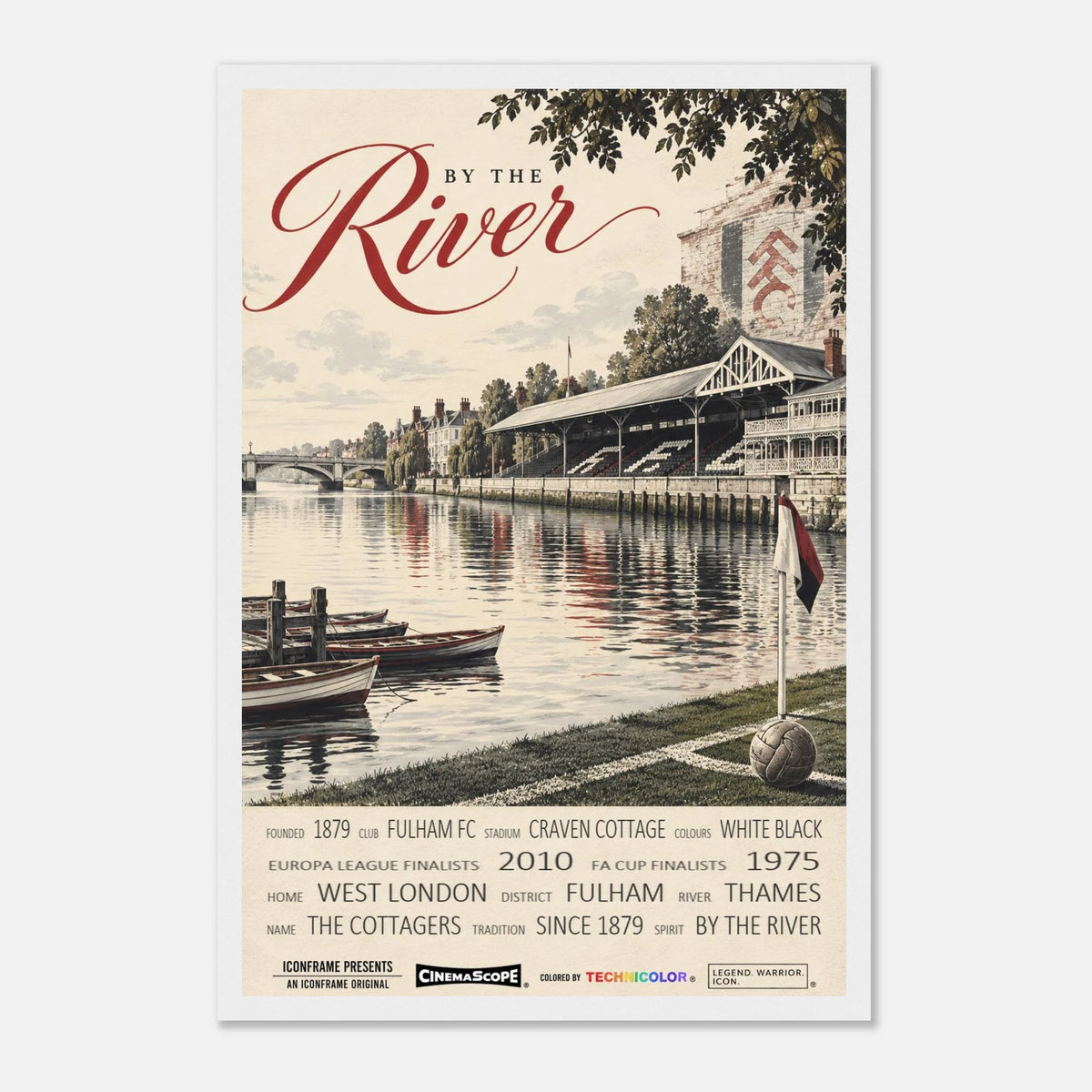Fulham Poster „By the River“ – 30 × 45 cm, mit weißem Holzrahmen vor hellem Hintergrund