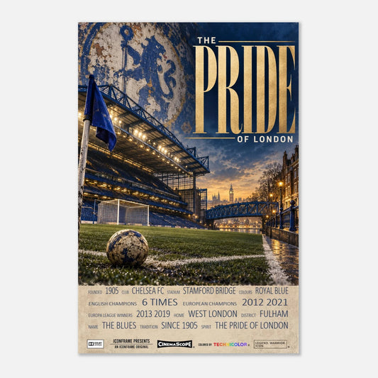Chelsea Poster „The Pride of London“ – 60 × 90 cm, ohne Rahmen vor hellem Hintergrund