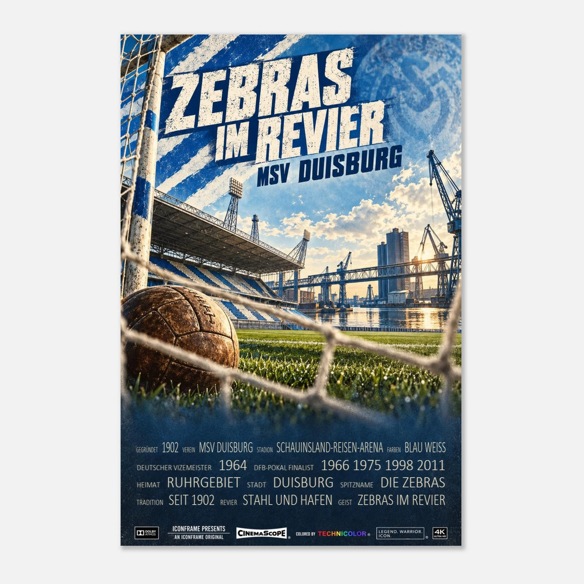 MSV Duisburg Poster „Zebras im Revier“ – 60 × 90 cm, ohne Rahmen