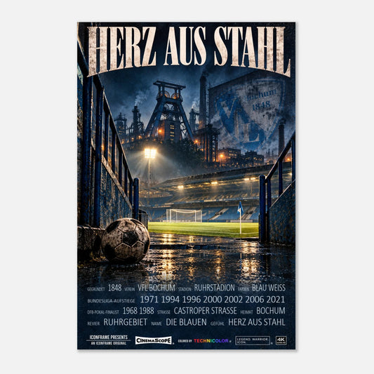 VfL Bochum Poster „Herz aus Stahl“ – 60 × 90 cm, ohne Rahmen vor hellem Hintergrund