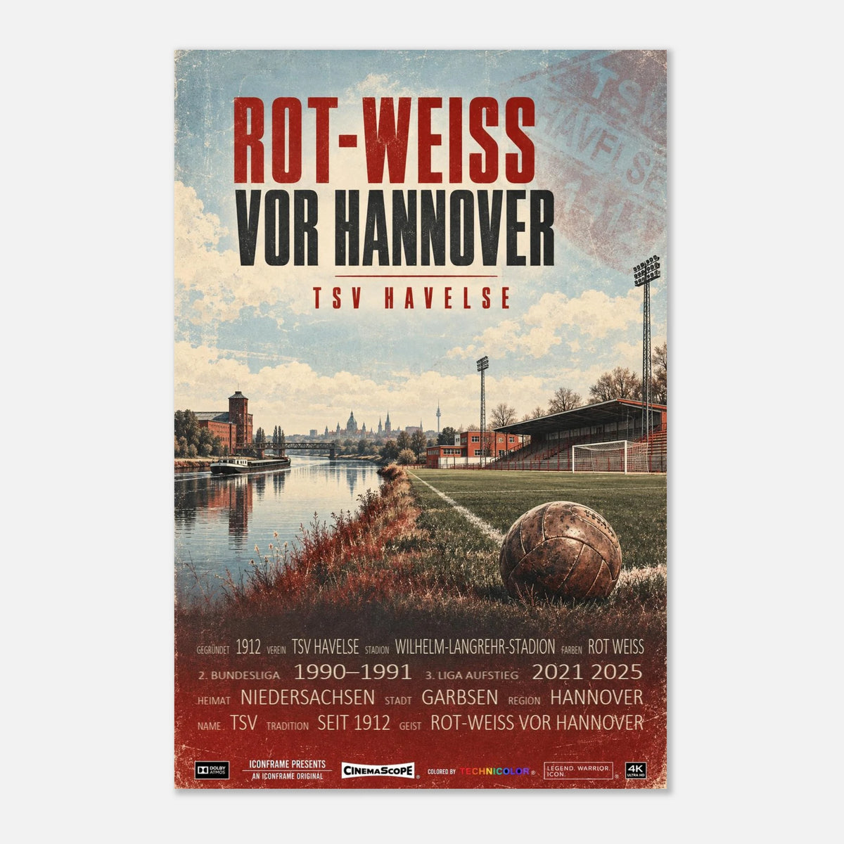 TSV Havelse Poster „Rot-Weiss vor Hannover“ – 60 × 90 cm, ohne Rahmen