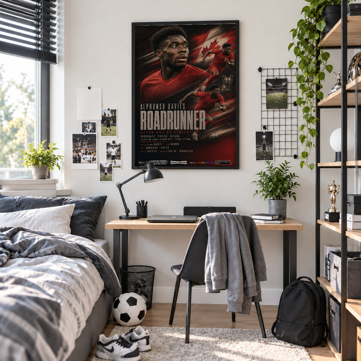 Alphonso Davies Poster im Jugendzimmer