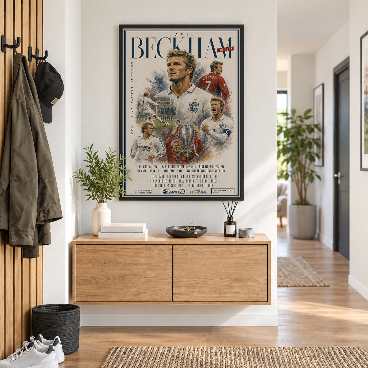 David Beckham Poster im Flur
