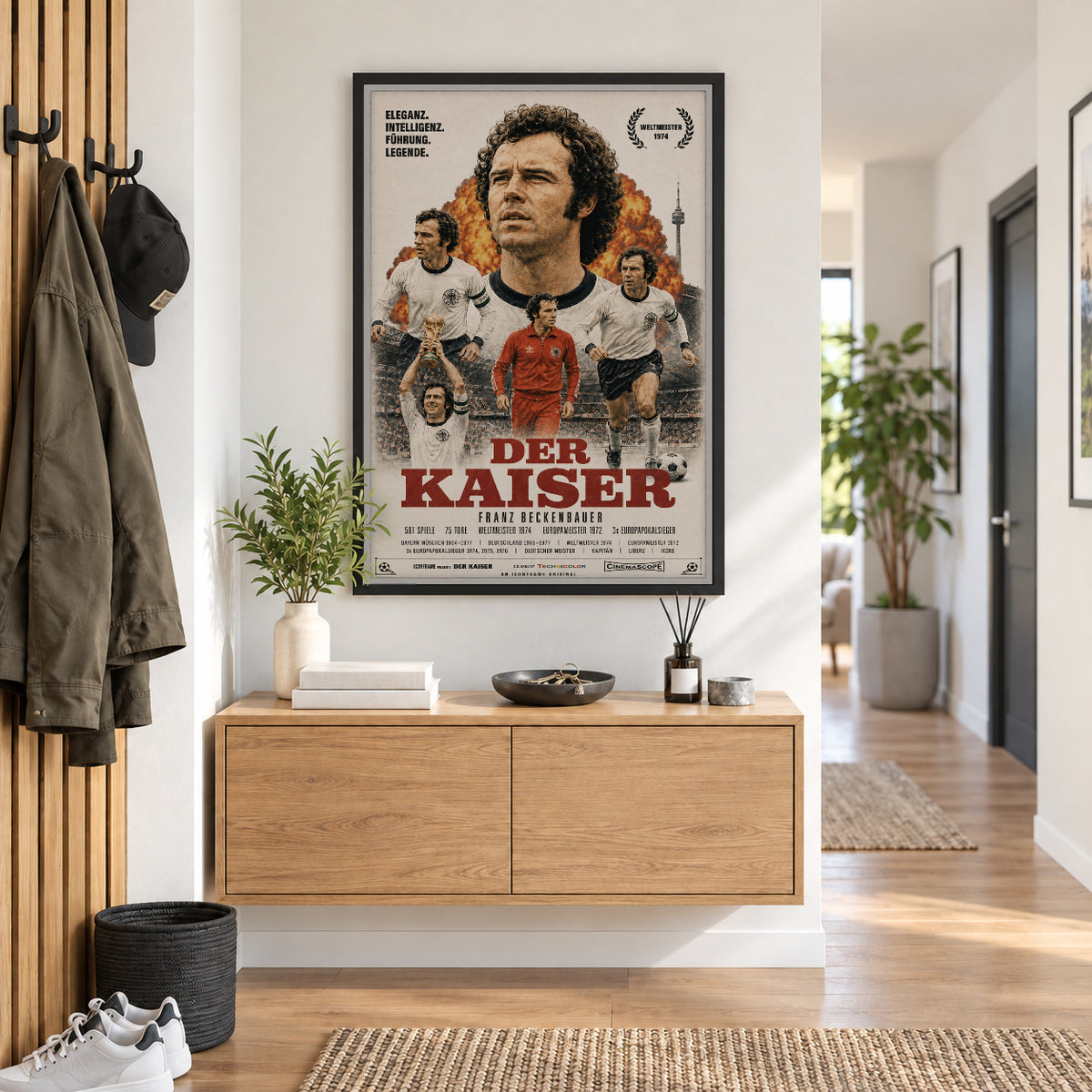 Franz Beckenbauer Poster im Flur