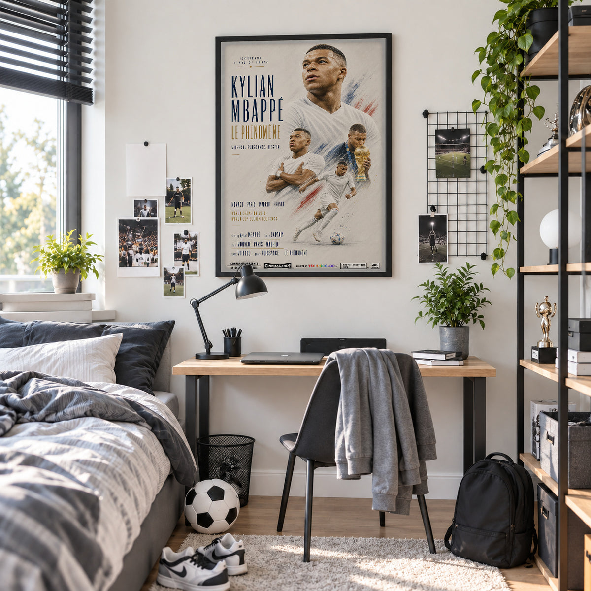 Kylian Mbappé Poster im Jugendzimmer