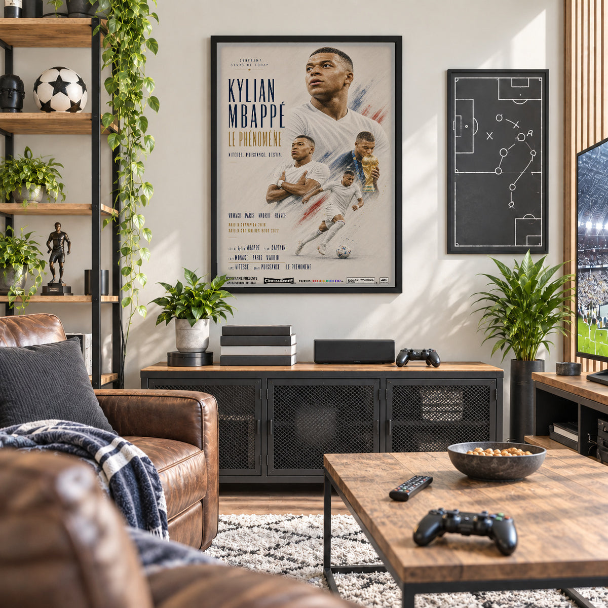 Kylian Mbappé Poster in der Männerhöhle