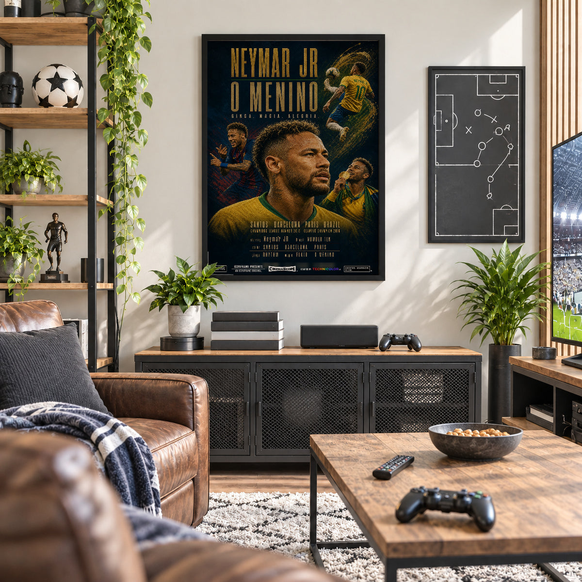 Neymar Poster in der Männerhöhle