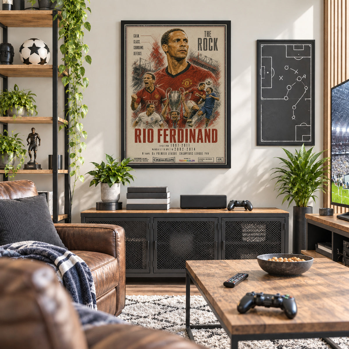 Rio Ferdinand Poster in der Männerhöhle