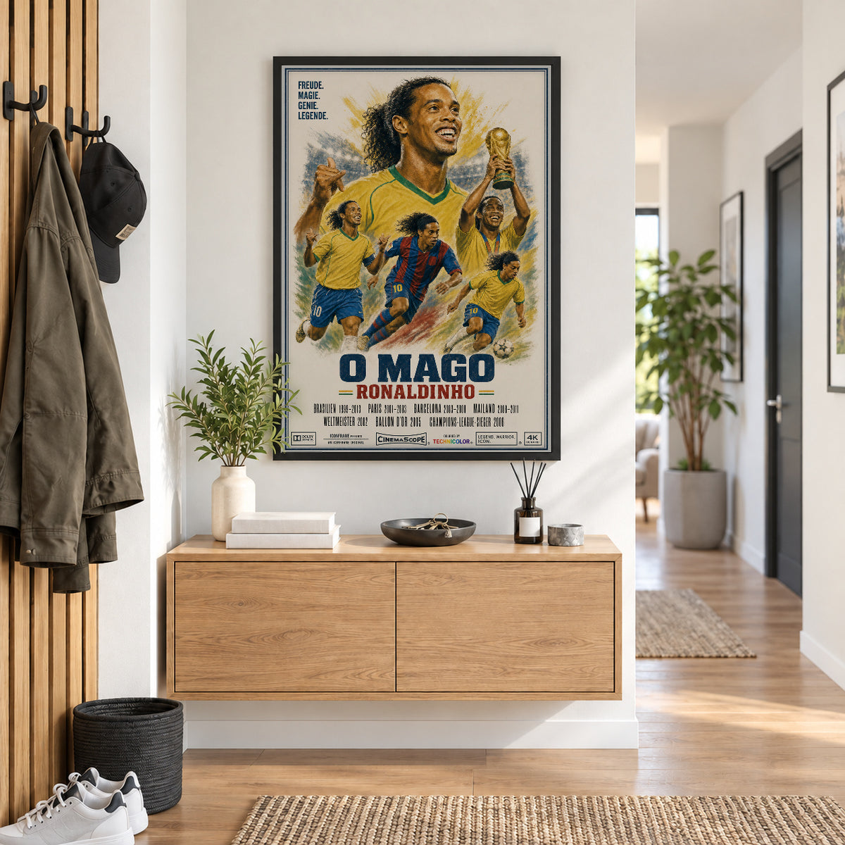 Ronaldinho Poster im Flur