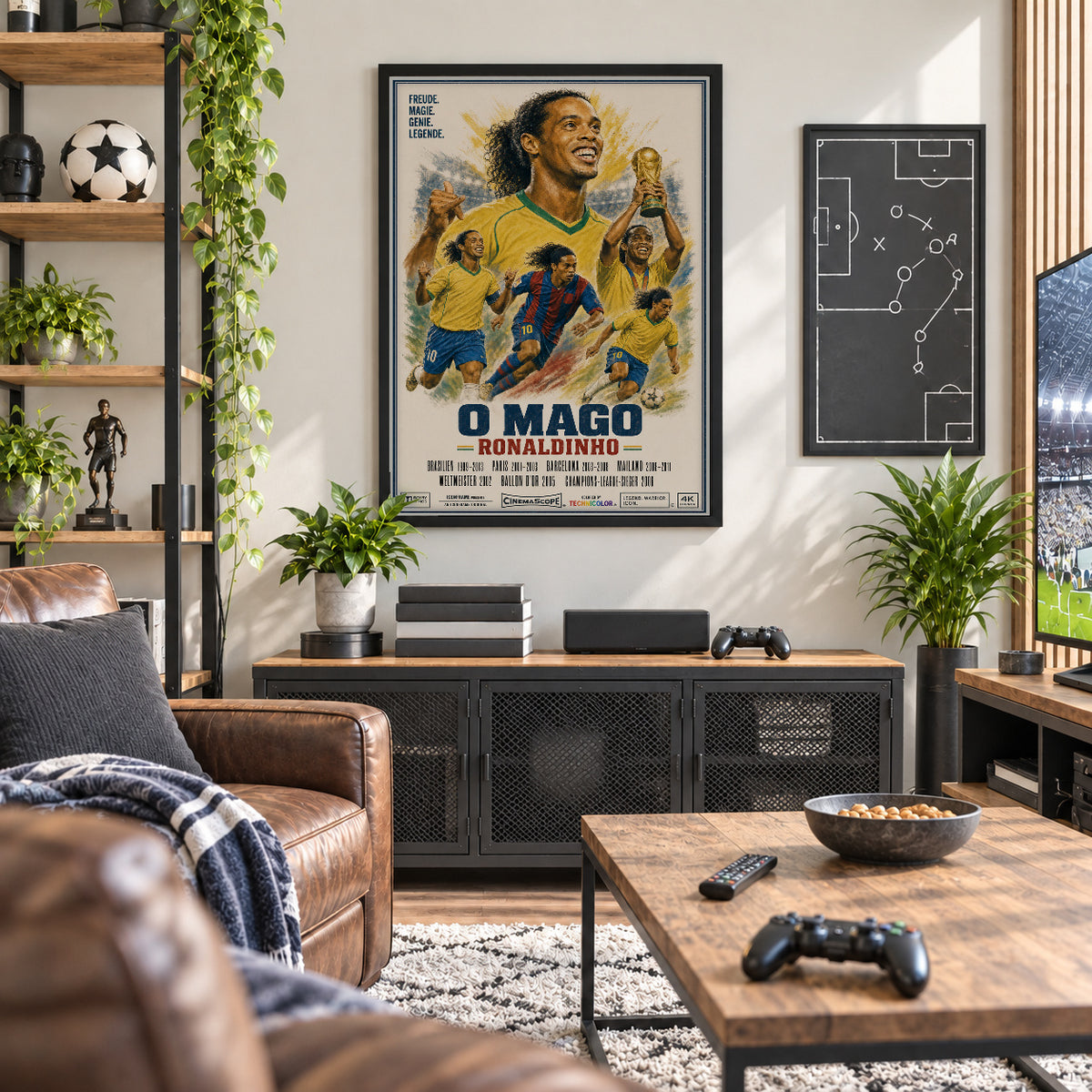 Ronaldinho Poster in der Männerhöhle