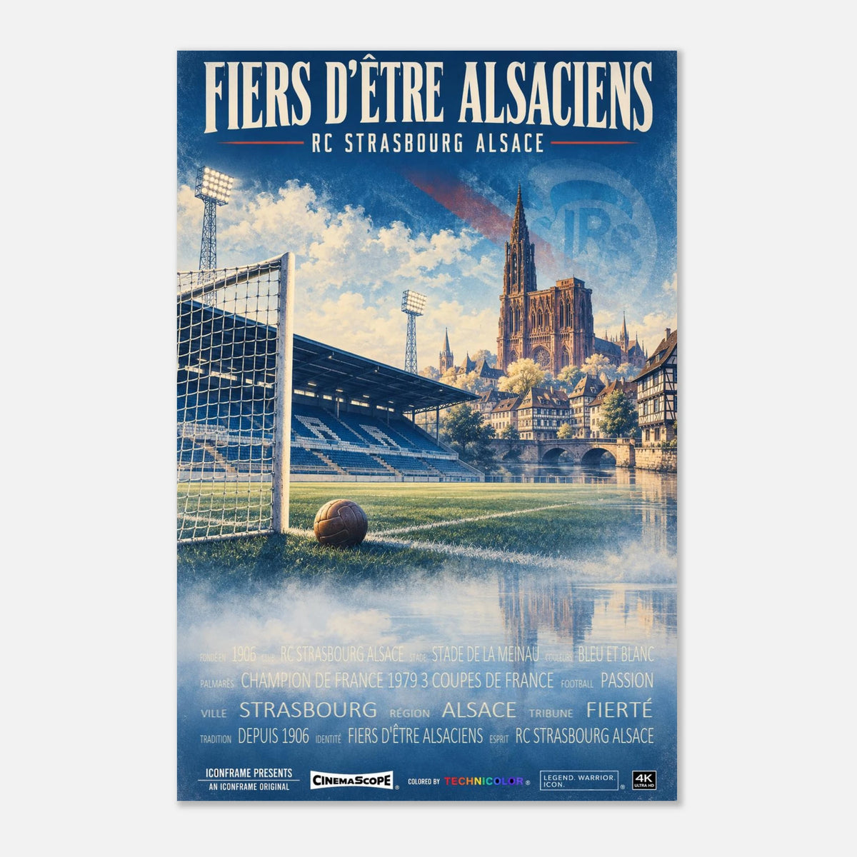 Racing Straßburg Poster „Fiers d’être Alsaciens“ – 60 × 90 cm, ohne Rahmen