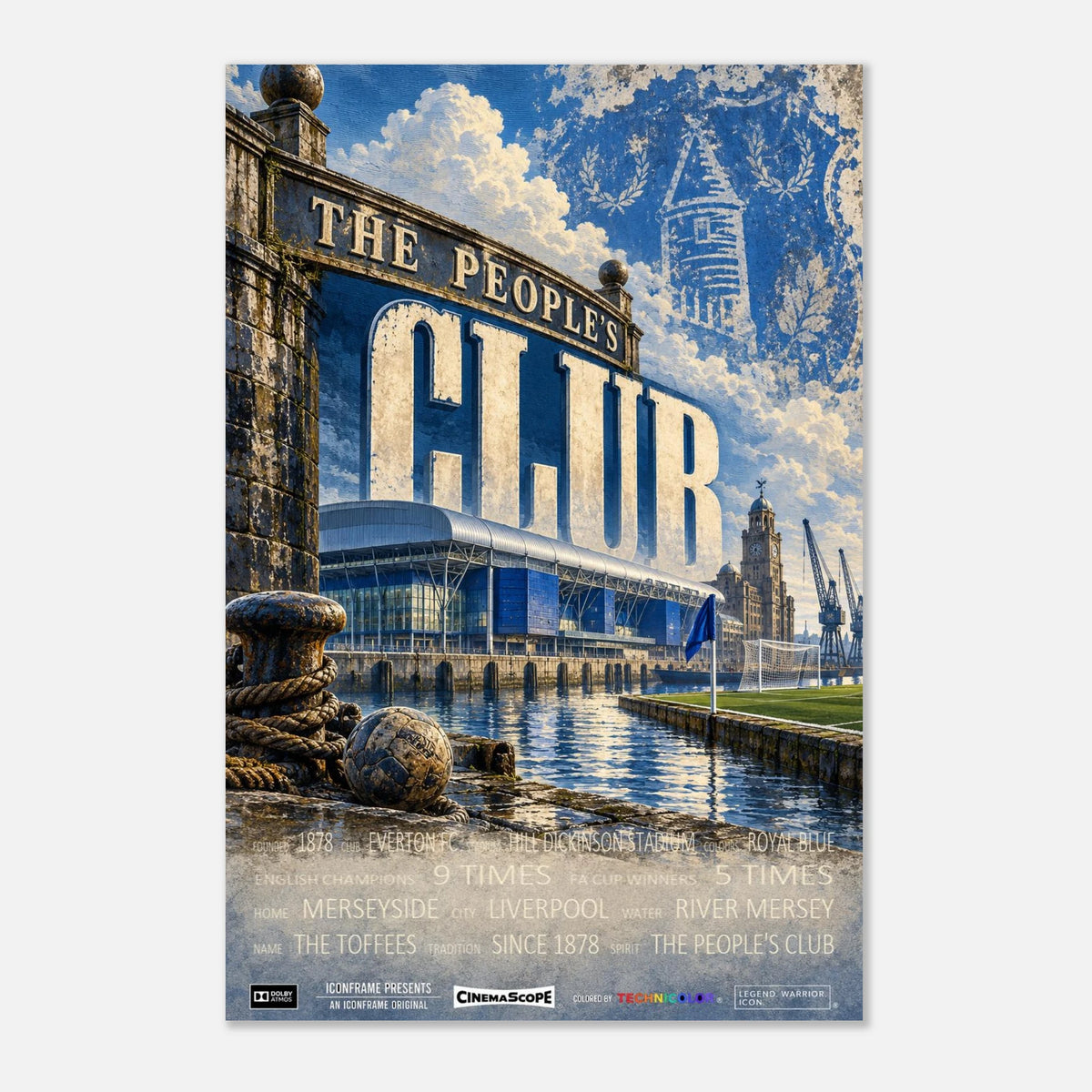 Everton Poster „The People's Club“ – 40 × 60 cm, ohne Rahmen vor hellem Hintergrund