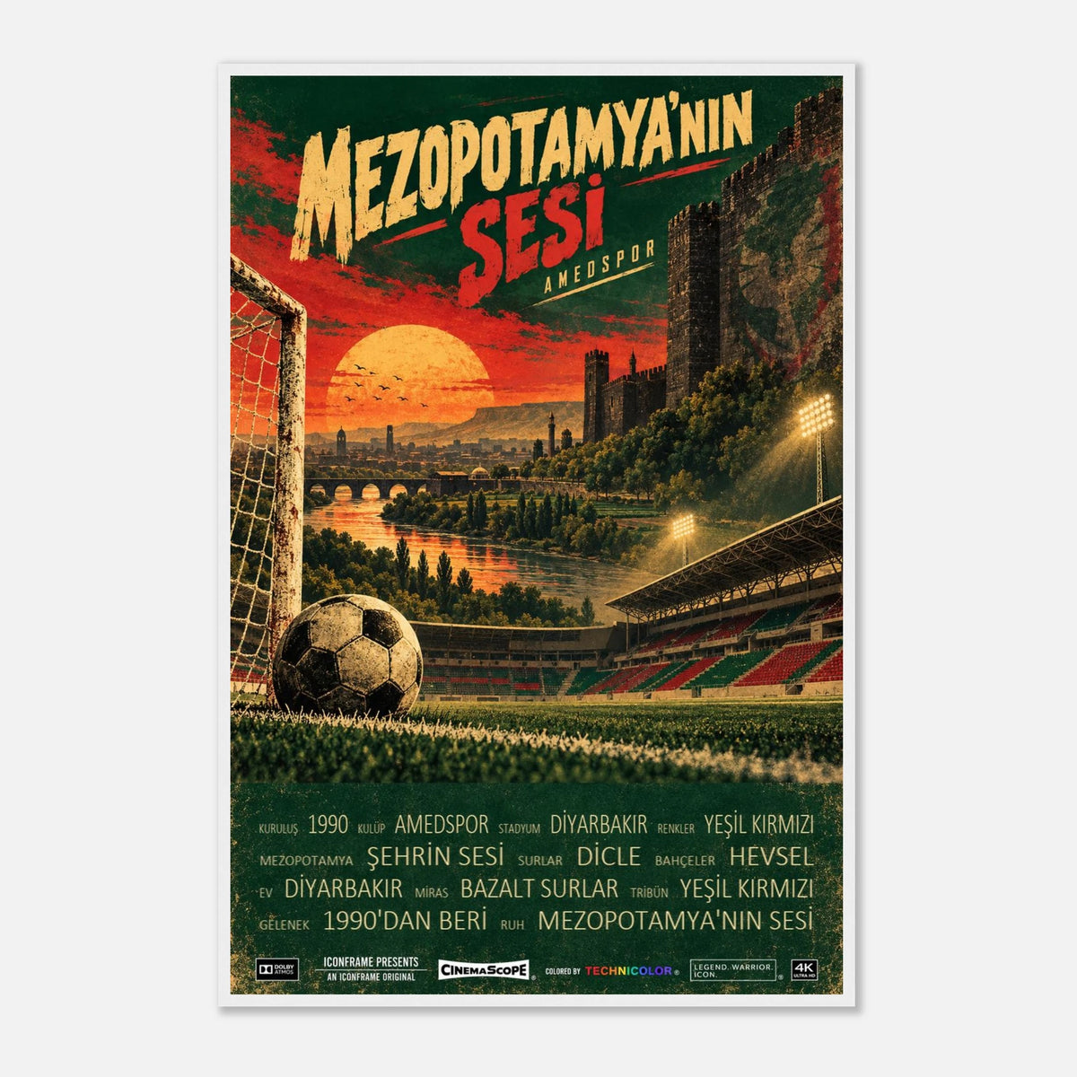 Amed SFK Poster „Mezopotamya’nın Sesi“ – 60 × 90 cm, mit weißem Holzrahmen