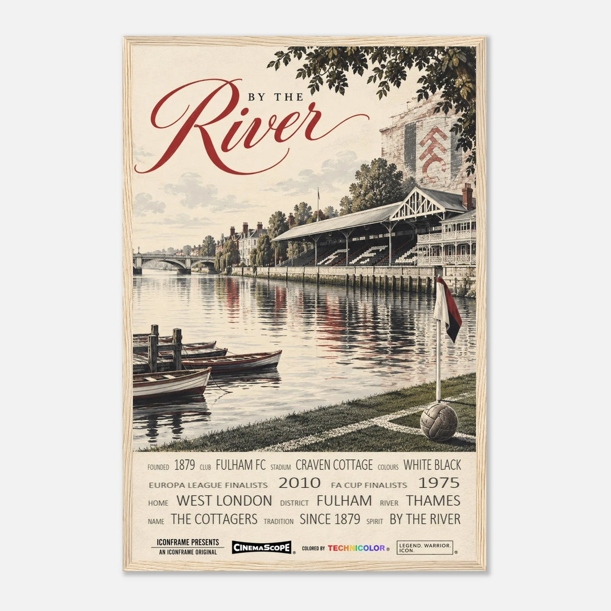 Fulham Poster „By the River“ – 40 × 60 cm, mit naturfarbenem Holzrahmen vor hellem Hintergrund